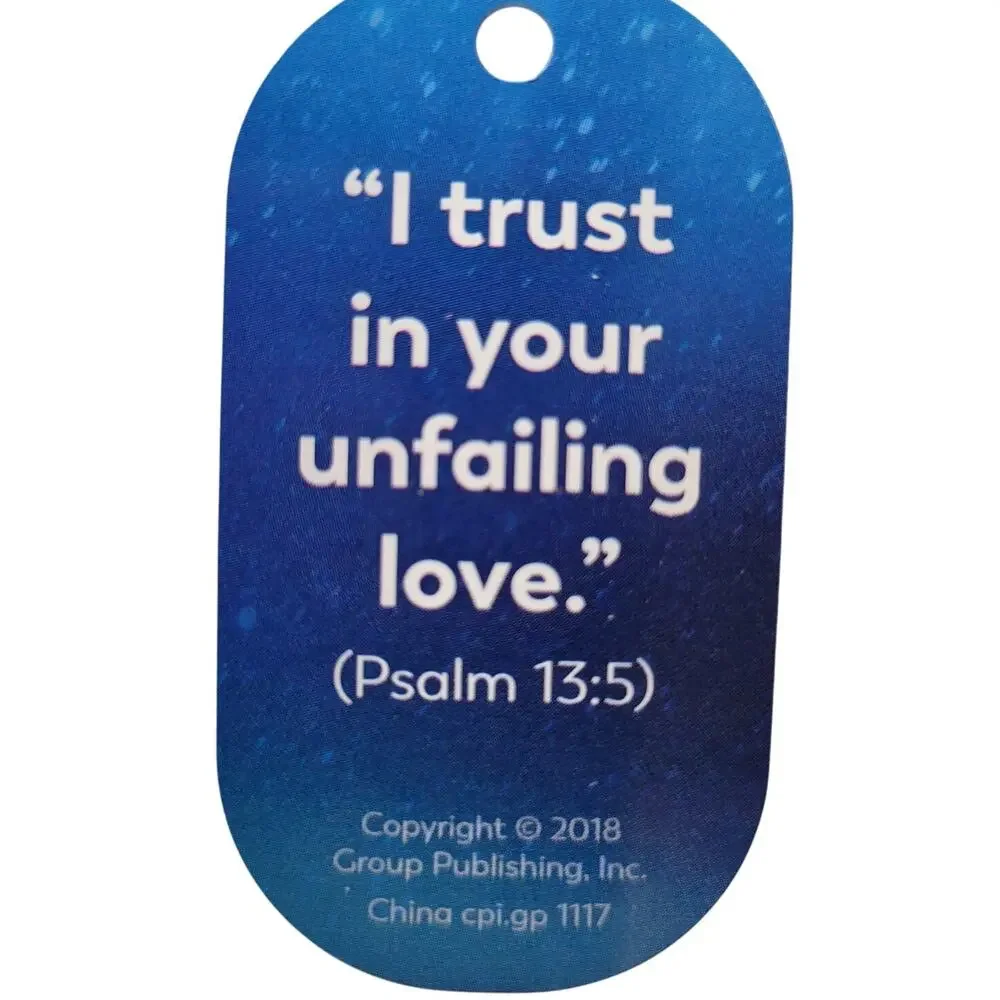 6 Bible Buddies Memory Verse Dog Tags Scripture Pendants For Key Chain Necklace